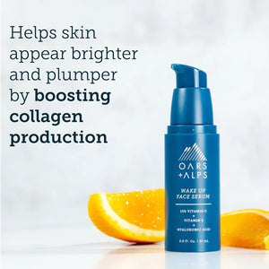 Oars + Alps anti Aging Vitamin C Serum for Face, Infused with Vitamin C, Hyaluronic Acid, and Vitamin E, TSA Friendly, 0.8 Fl Oz