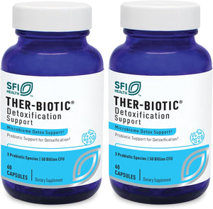 Klaire Labs Ther-Biotic Detox Probiotic Supplement - 50B CFU Probiotics - Supports Body Detoxification, Digestive & Colon Health - Hypoallergenic Lactobacillus & Bifidobacterium (60 Capsules / 2 Pack)
