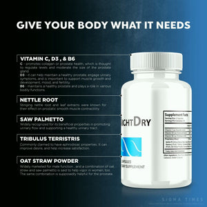 Nightdry Capsules to Support Restful Sleep & to Reduce Bladder Urges 60Ct