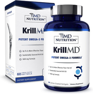 Krillmd - Antarctic Krill Oil Omega 3 Supplement with Astaxanthin, EPA, DHA | 2X More Effective than Fish Oil | 60 Softgels by My Store