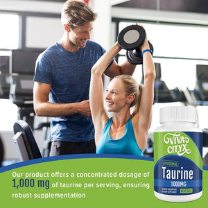 Taurine 1000Mg - Liposomal Taurine Amino Acid Supplement for Heart, Liver, and Brain, Longevity, Exercise - High Absorption, Vegan & Gluten Free (60 Softgels - 1 Pack)