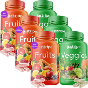 Fruits and Veggies Supplement - 90 Fruit and 90 Vegetable Capsules - 100% Whole Natural Superfood - Filled with Vitamins and Minerals - Supports Energy Levels (3 Pack)