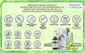 Advanced Clinicals Tea Tree Oil Serum for Face + Vitamin C Serum + Exfoliating 10% Glycolic Acid Serum Skincare Set | Face Serum for Women | anti Aging Serums to Brighten, Exfoliate, & Hydrate, 3-Set