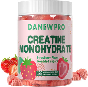 Creatine Monohydrate Gummies 5000Mg for Men & Women, Creatine Monohydrate for Muscle Strength, Muscle Builder, Energy Boost, Pre-Workout Supplement(120 Count)-Blueberry Flavor
