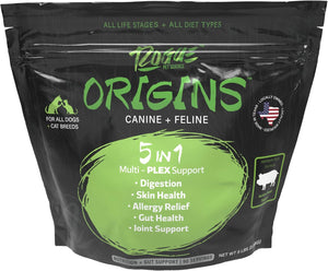 Origins 5-In-1 Dog Supplement - Powdered Food Topper W/Natural Omega 3 Fish Oil - Supports Healthy Digestion, Skin, and Coat - Helps Reduce Itching & Joint Inflammation (2 Lbs)