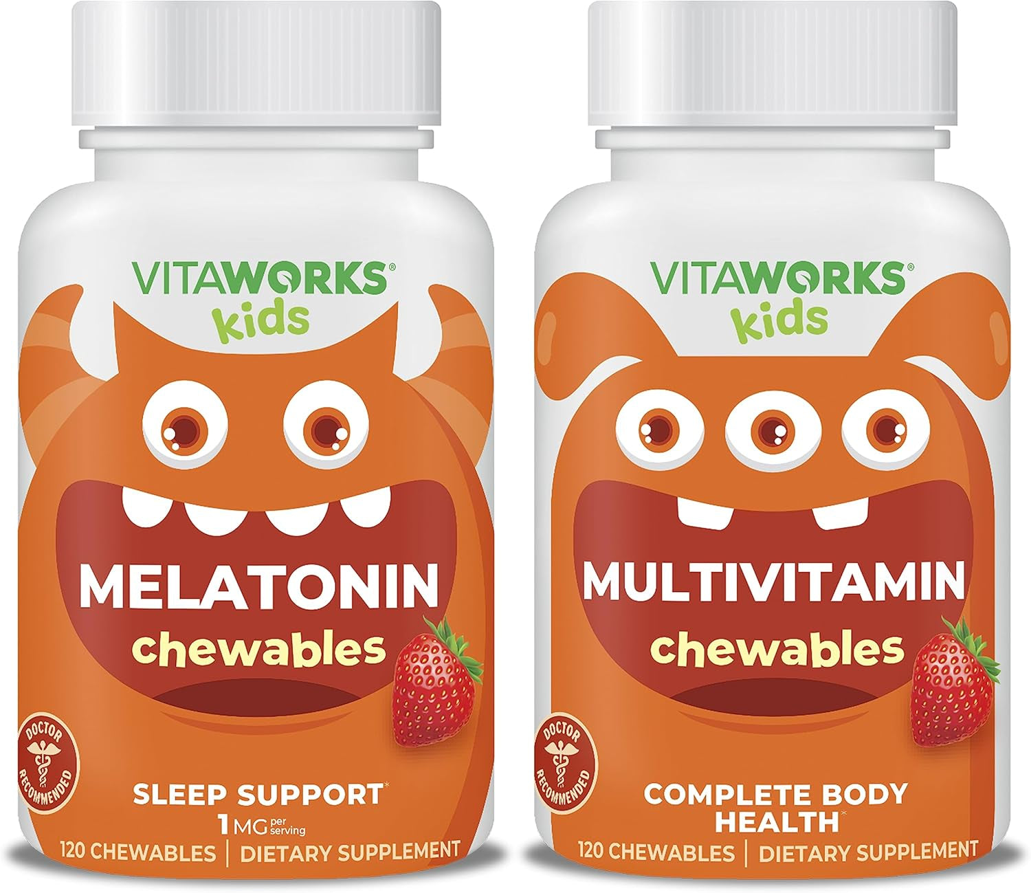 Kids Melatonin 1Mg Chewables + Multivitamin Chewables Bundle