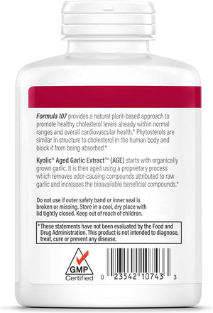 Kyolic Aged Garlic Extract Formula 107, Phytosterols for Cholesterol Support, 240 Capsules (Packaging May Vary)