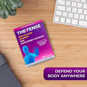 THE-FENSE - Beta Glucan, Vitamin C and Zinc Supplement Capsules - Immune Support Boost for Women and Men - Gluten Free, Lactose Free, Non-Gmo - 60 Capsules.