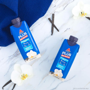 Atkins Creamy Vanilla plus Protein Shake, 30G Protein, 7G Fiber, 1G Net Carb, 1G Sugar, Keto Friendly, Low Carb, High Protein Drink, 12 Count