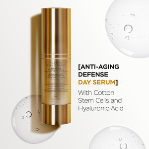 AM/PM Anti-Aging Facial Serum Duo, Deep Hydration, Photoaging Protection with Arabian Cotton Stem Cells & Hyaluronic Acid (AM), Firming & Rejuvenation with Centella Asiatica Stem Cells & Collagen (PM)