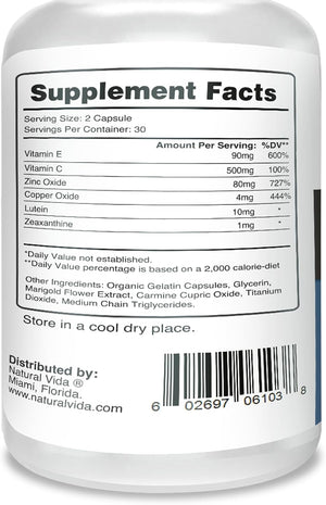 Perfect Vision AREDS2 Inspired Formula - Enhance Vision Supplement - Lutein Zeaxanthin Vision Complex (60 Eye Capsules)