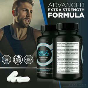 Male Force Pills for Men, Boosts T-Levels for Peak Performance 60Ct