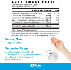 Klean ATHLETE Klean Electrolytes | Replenishes Minerals for Hydration to Help Achieve Optimal Health | NSF Certified for Sport | 120 Capsules