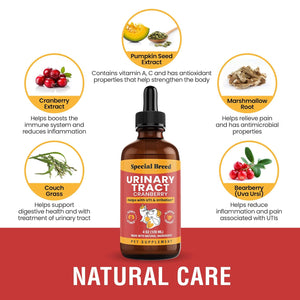 Urinary Tract Infection Treatment for Cats and Dogs - Cranberry UTI Supplement, Kidney and Bladder Support, 4 Oz