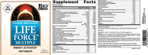 Source Naturals Life Force Multiple No Iron Energy Activator Complete Bio-Aligned Daily Vitamin - 90 Tablets