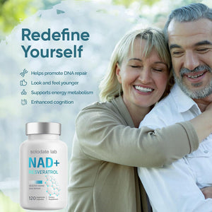 NAD Supplement 1000Mg, True NAD+ 500Mg & Resveratrol 250 Mg, Support Cellular Energy & Healthy Aging