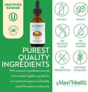 Maxi-Health Liquid Melatonin Drops for Kids - 2 Fl Oz 177 Servings with Dropper - Natural Sleep Aid Supplement for Children and Teens - Helps Fall Asleep Faster and Stay Sleeping Longer