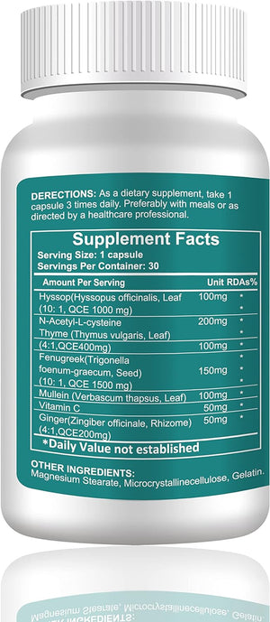 Royavita®Lung Cleanse Is an Effective Agent to the People at Risk or Challenged by Viral Infection, Smoking, COPD, Asthma, Pollution - 7 Natural Ingredients - Non-Gmo - Made in USA (1)