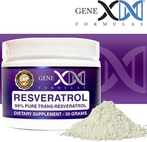 GENEX Trans Resveratrol 1000Mg Serving 99% Pure Micronized Pharmaceutical Grade Trans-Resveratrol Powder 30 Servings or 30Grams 1Gram per Day 30-Day Supply Made in a GMP & NSF Certified Facility