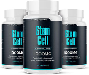 Premium Stem Cell Supplement 1,000Mg | 120 Caps | Boosts Immunity Reduces Joint Soreness | Support Natural Antiaging & Longevity Proprieties | Spirulina & Chlorella | Celulas Madre (3)