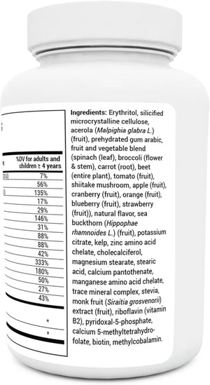 Dr. Berg Kids Chewable Multivitamins (NOT Sweetened W/Sugar) - Daily Multivitamin for Kids That Includes 20 Vital Nutrients & a Trace Mineral Complex - Mixed Berry Chewable Vitamins for Kids