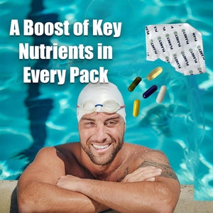 Planet 3 Vitamin Packs, Energy, Immune & Heart Support with Multivitamin, Vitamin D, Probiotics, Biotin, B12, Omega 3, Lutein - Daily Vitamins for Both Men & Women, Core Supplements, 30 Daily Packs