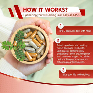 Fisetin Resveratrol Quercetin Elderberry, Echinacea Ashwagandha Turmeric Ginger - Made in USA