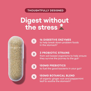 Digestive Enzymes - Multi Enzymes, Bromelain, Organic Prebiotics & Probiotics for Digestive Health & Gut Health - Bloating & Meal Time Discomfort - Dual Action - All Diets - 30 CT