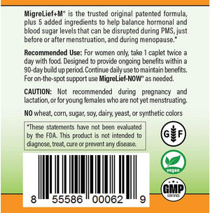 Migrelief+M, Nutritional Support for Menstrual Migraine Sufferers, 60 Caplets