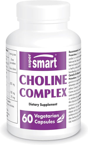 '- Choline Complex (Patented & High Strength) - with Choline Bitartrate, GPC Choline & CDP Choline - High Potency Choline Supplements | Non-Gmo & Gluten Free - 60 Vegetarian Capsules