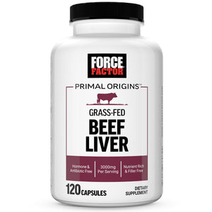 Primal Origins Beef Liver Capsules Made with Grass Fed Beef, Beef Organ Supplement, 120 Capsules