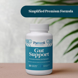 Pattern Wellness Gut Support Microbiome Complete Supplement - Gut Repair & Digestive Support - Whole Body Vegan Health - 3Rd Party Lab Tested - 30 Non-Gmo Capsules