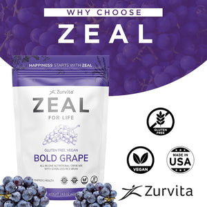 Zurvita Zeal for Life 30-Day Wellness Bag, 420 Grams, Wild Berry (Guarana Free)