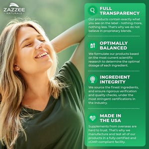 Zazzee USDA Organic Holy Basil 20:1 Extract, 6000 Mg Strength, 2.5% Ursolic Acid, 120 Vegan Capsules, 4 Month Supply, Concentrated and Standardized 20X Tulsi Extract, 100% Certified Organic, Non-Gmo