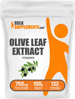 Bulksupplements.Com Olive Leaf Extract Powder - Herbal Supplement, Antioxidant Source, Olive Leaf Powder - Gluten Free, 750Mg per Serving, 250G (8.8 Oz) (Pack of 1)