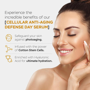 AM/PM Anti-Aging Facial Serum Duo, Deep Hydration, Photoaging Protection with Arabian Cotton Stem Cells & Hyaluronic Acid (AM), Firming & Rejuvenation with Centella Asiatica Stem Cells & Collagen (PM)