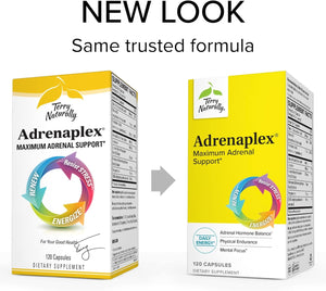 Terry Naturally Adrenaplex - 120 Capsules - Maximum Adrenal Support Supplement, Promotes Daily Energy, Mental Focus & Physical Endurance - Non-Gmo, Gluten-Free - 60 Servings
