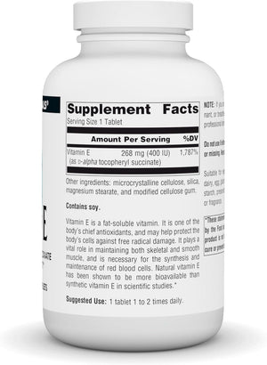 Source Naturals Vitamin E, 400 Iu Fat-Soluble Antioxidant - 50 Tablets