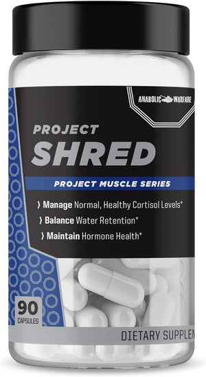 Anabolic Warfare Project Shred, Manage Normal Healthy Cortisol Levels & Water Retention, Body Recomposition Formula, Made with Botanicals*