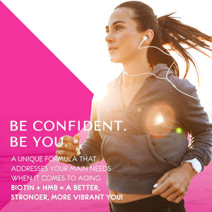 HMB Collagen Enhancer plus Vitamin D3, K2, Biotin, Calcium, and Horsetail, for Lean Sculpted Muscles, Tighter, Glowing Skin & Thicker, Stronger Hair and Nails, 60 Servings