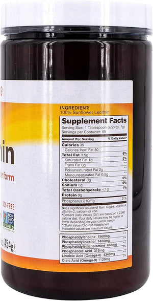 De-Oiled Sunflower Lecithin Powder - 3 Lb - Rich in Phosphatidyl Choline - Non-Gmo Project Verified - Soy Free
