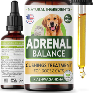 Аdrеnаl Balance for Dogs and Cats - Cushings Treatment for Pets, Аdrеnаl Support W/Ashwagandha, Licorice Root, Rhodiola Rosea – Best Cushings Treatment for Dogs - 2Oz Harmony Herbal Drops
