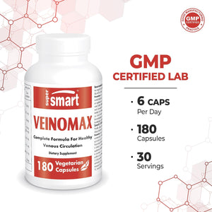 '- Veinomax (Advanced Complex) - with Diosmin, Hesperidin, Horse Chestnut, Vitexin - Veins Supplement | Non-Gmo & Gluten Free - 180 Vegetarian Capsules