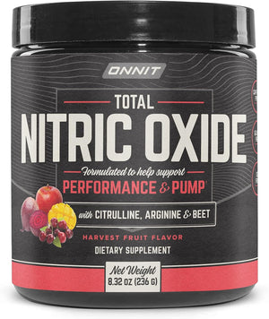 Total Nitric Oxide - Caffeine Free Pre Workout Powder W/ Beet Root, L Arginine & L Citrulline Malate | Boost Energy & Recovery | Harvest Fruit Flavor - 20 Servings