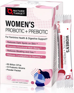 Probiotics for Women Probiotic Powder Supplement - Prebiotics and Probiotics for Digestive Health and Immune Support