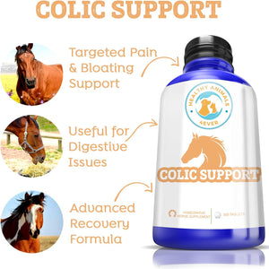 All-Natural Horse Colic Support - Reduces Abdominal Pain and Other Stomach Issues - Supplements for Horses - Homeopathic & Highly Effective - 300 Tablets