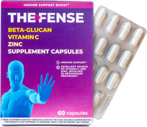 THE-FENSE - Beta Glucan, Vitamin C and Zinc Supplement Capsules - Immune Support Boost for Women and Men - Gluten Free, Lactose Free, Non-Gmo - 60 Capsules.