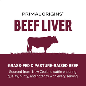 Primal Origins Beef Liver Capsules Made with Grass Fed Beef, Beef Organ Supplement, 120 Capsules