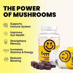 Functional Mushroom Gummies - Lions Mane, Cordyceps, Chaga, Reishi - Immune System Booster & Nootropic Brain Supplement - 60 Gummies (1)