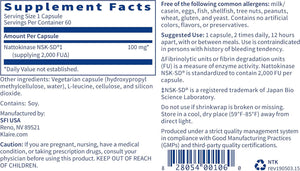 Klaire Labs Nattokinase NSK-SD - Proteolytic Enzyme for Cardiovascular Support, Dairy & Gluten-Free (60 Capsules)